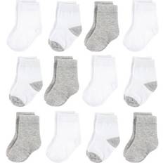 Hudson Basic Crew Socks 12-Pack - Grey/White