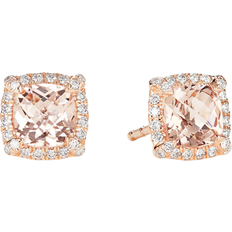 David Yurman Rose Gold Earrings David Yurman Petite Chatelaine Pavé Bezel Stud Earrings - Rose Gold/Morganite/Diamonds