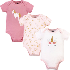 Horses Bodysuits Children's Clothing Hudson Baby Girls Unicorn Bodysuits 3-pack - Pink