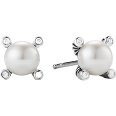 David Yurman Silver Earrings David Yurman Cable Stud Earrings - Silver/Pearl/Diamonds