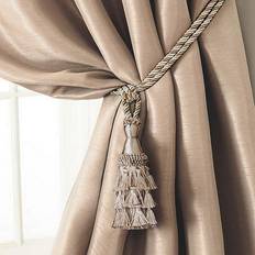 Beige Curtain Accessories Elrene Charlotte Tie Backs with Tassels