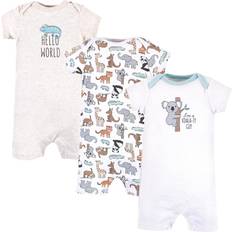 Elephants Playsuits Children's Clothing Hudson Baby Cotton Rompers 3-pack - Zoo Animals (10116565)