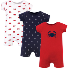 6-9M Playsuits Hudson Baby Cotton Rompers 3-pack - Crab ( 10152609)