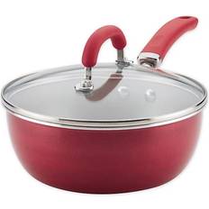 Red Saute Pans Rachael Ray Create Delicious with lid 3.31 L