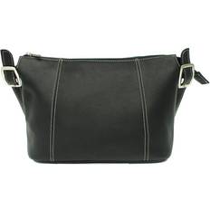 Piel Leather Medium Shoulder Bag - Black