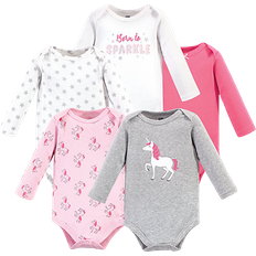 Bow Bodysuits Children's Clothing Hudson Long Sleeve Bodysuits 5-pack - Pink Unicorn (10158670)