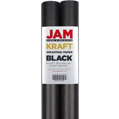 Party Gift Wrapping Papers Jam Paper Black Kraft Gift Wrapping Roll 2 packs of 25 Sq. Ft