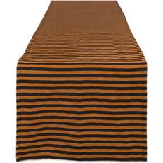 Halloween Table Cloths Design Imports Witchy Stripe Table Runner Orange 108 inches