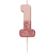 Talking Tables Kagelys Tal Roséguld/Glitter 1 år