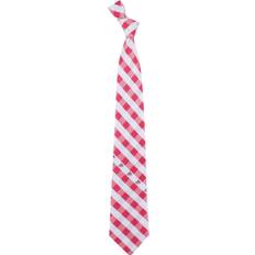 Men - Pink Ties Eagles Wings Ohio State Buckeyes Woven Checkered Tie - Scarlet/Gray