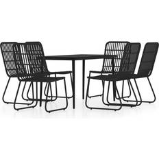 Dining table and chairs vidaXL 3099182 Patio Dining Set, 1 Table incl. 6 Chairs