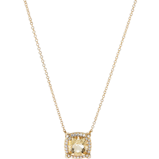 Citrine Necklaces David Yurman Petite Chatelaine Pavé Bezel Pendant Necklace - Gold/Citrine/Diamonds