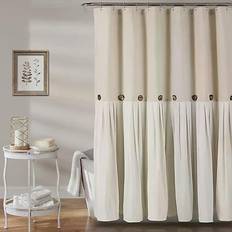 Cotton Curtains & Accessories Lush Decor Linen Button 182.88x182.88cm