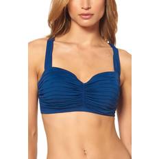 Bleu Rod Beattie Underwire Shirred Bandeau Bikini Top - Navy