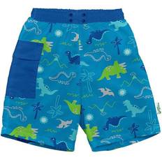 9-12M Swim Shorts Children's Clothing Green Sprouts Pocket Trunks with Built-in Reusable Absorbent Swim Diaper - Aqua Dinosaurs