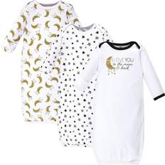 White Nightgowns Children's Clothing Yoga Sprout Gowns 3-Pack - Metallic Moon (10192325)