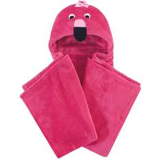 Hudson Plush Hooded Blanket with Hood Flamingo