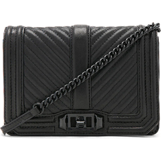 Chevron Quilted Small Love Crossbody - Black