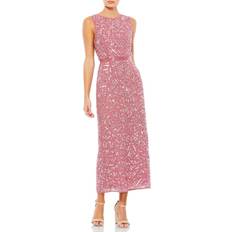 Midi Dresses - Pink Mac Duggal Sequin Midi Cocktail Dress - Rosewood