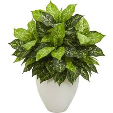 Plastic Garden Decorations Nearly Natural Dieffenbachia Artificial Planter 28"