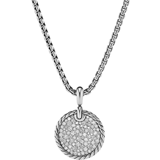 David Yurman Women Charms & Pendants David Yurman Elements Disc Pavé Pendant - Silver/Diamonds