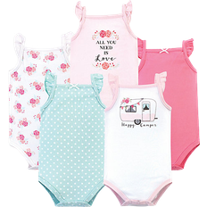 Polka Dots Bodysuits Hudson Sleeveless Bodysuits 5-pack - Pink Happy Camper (10155839)