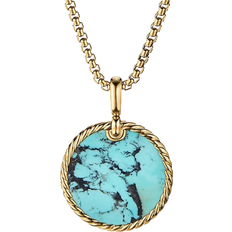 David Yurman Women Charms & Pendants David Yurman Elements Disc Pendant - Gold/Turquoise