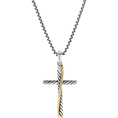 David Yurman Amulets X Cross Pavé Pendant - Gold/Silver/Diamonds