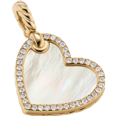 Charms & Pendants David Yurman Elements Heart Amulet Pendant - Gold/White/Diamonds