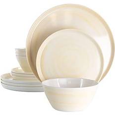 Melamine Kitchen Accessories Elama Crafted Clay Dinner Set 12pcs