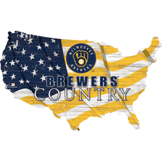 Fan Creations Milwaukee Brewers USA Flag Cutout Sign