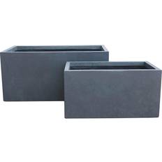 Pots, Plants & Cultivation Kante Modern Long Low Granite Pot 2-pack