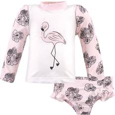 3-6M UV Sets Children's Clothing Hudson Baby Swim Rashguard Set - Floral Flamingo (10325414)