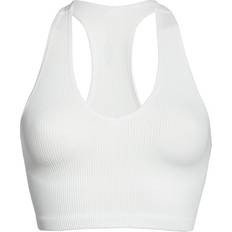 Free Throw Crop Sports Bra - White