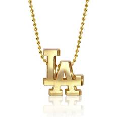 Alex Woo Los Angeles Dodgers Little Logo 14k Yellow Gold Necklace