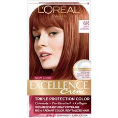 Light auburn hair color L'Oréal Paris Excellence Creme Level 3 Permanent Haircolor 6R Light Auburn