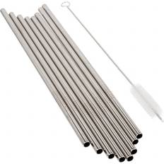 Sølv Sugerør Straw Silver 8-pack