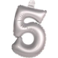 Folat ballongfigur 3 med ögla 36 cm silver Silver