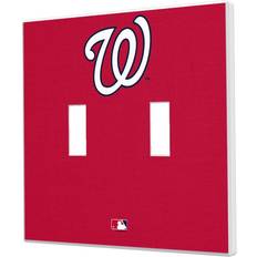 Strategic Printing Washington Nationals Solid Design Double Toggle Light Switch Plate