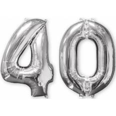 Amscan Lot de 2 ballons chiffre 40 Argent Gris Mixte Enfant Intérieur