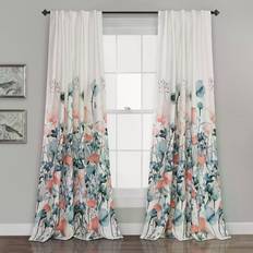 Blommiga - Blåa Gardinlängder Lush Decor Zuri Flora Gardiner Rum 213 x 132 cm 2 St 132.08x213.36cm