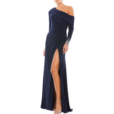 Mac Duggal Off-The-Shoulder Jersey Gown - Midnight