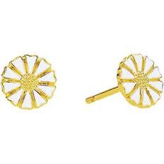 Marguerit Ear Stud 7.5mm - Gold/White