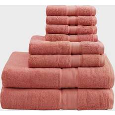 Madison Park Signature 8-pack Bath Towel Red, Pink