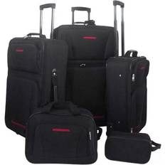 Polyester Resväskeset vidaXL Travel Luggage 5 delar - Black