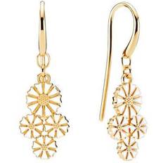 Lund copenhagen marguerit ørehængere Lund Copenhagen Marguerit Earrings - Gold/White