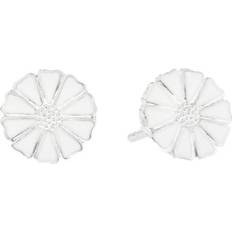 Lund marguerit ørestikker Lund Copenhagen Marguerit Ear Stud 7.5mm - Silver/White