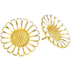 Lund Copenhagen Marguerit Ear Stud 25mm - Gold/White