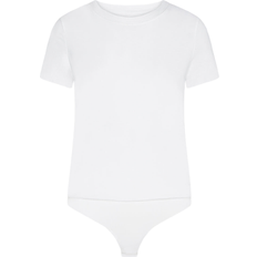 Commando Essential Cotton-Blend Crewneck Bodysuit - White