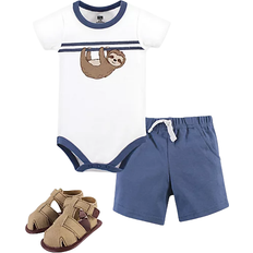 1-3M - Boys Other Sets Children's Clothing Hudson Bodysuit, Shorts and Shoe 3-Piece Set - Sloth (10153387)